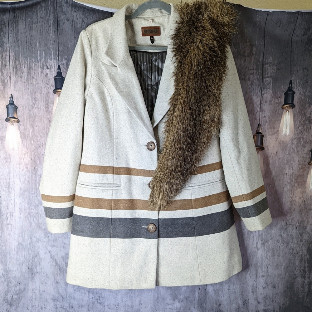 Anthropologie Gentle Fawn Storm Coat, size Large, multi color, faux fur - Picture 13 of 16